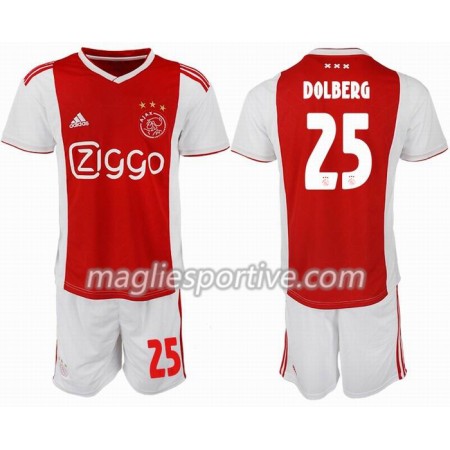 Completo Calcio Ajax DOLBERG 25 Bambino Divisa Prima 2018/2019